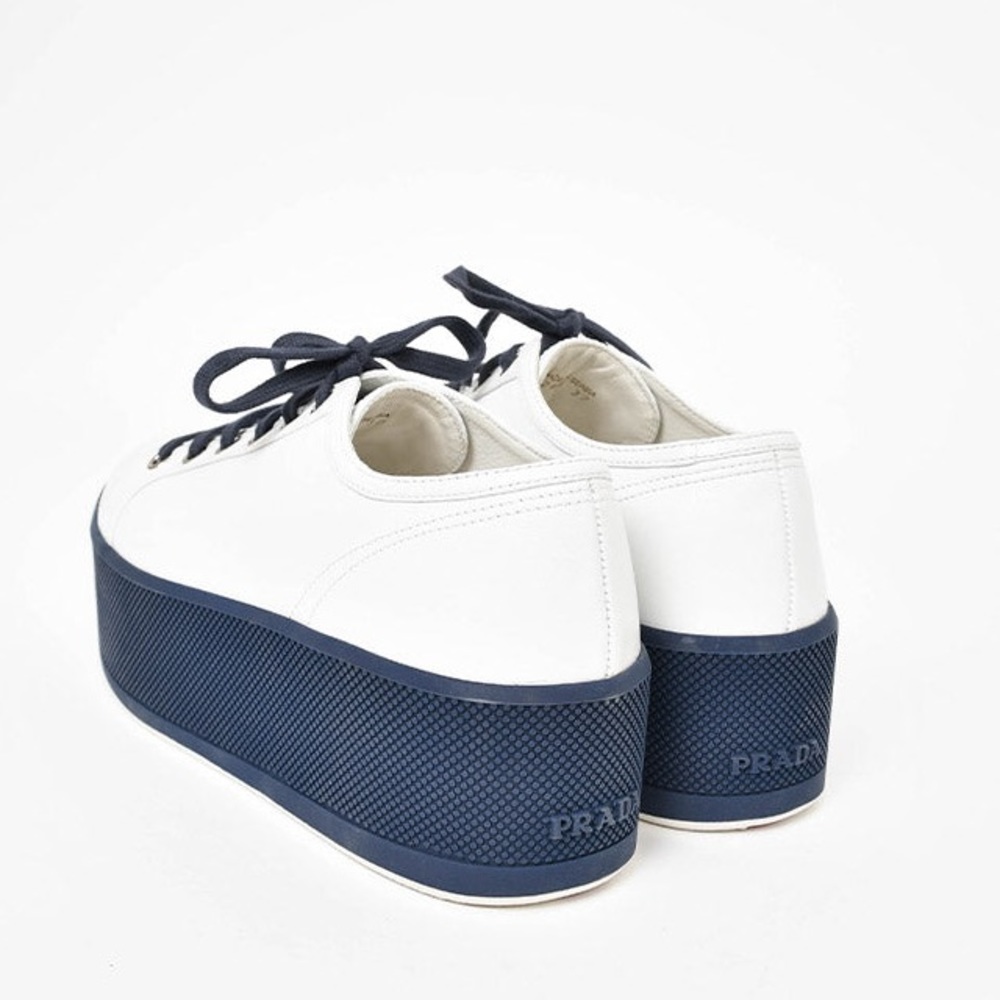 Prada white blue platform sneakers - Picture 2 of 3